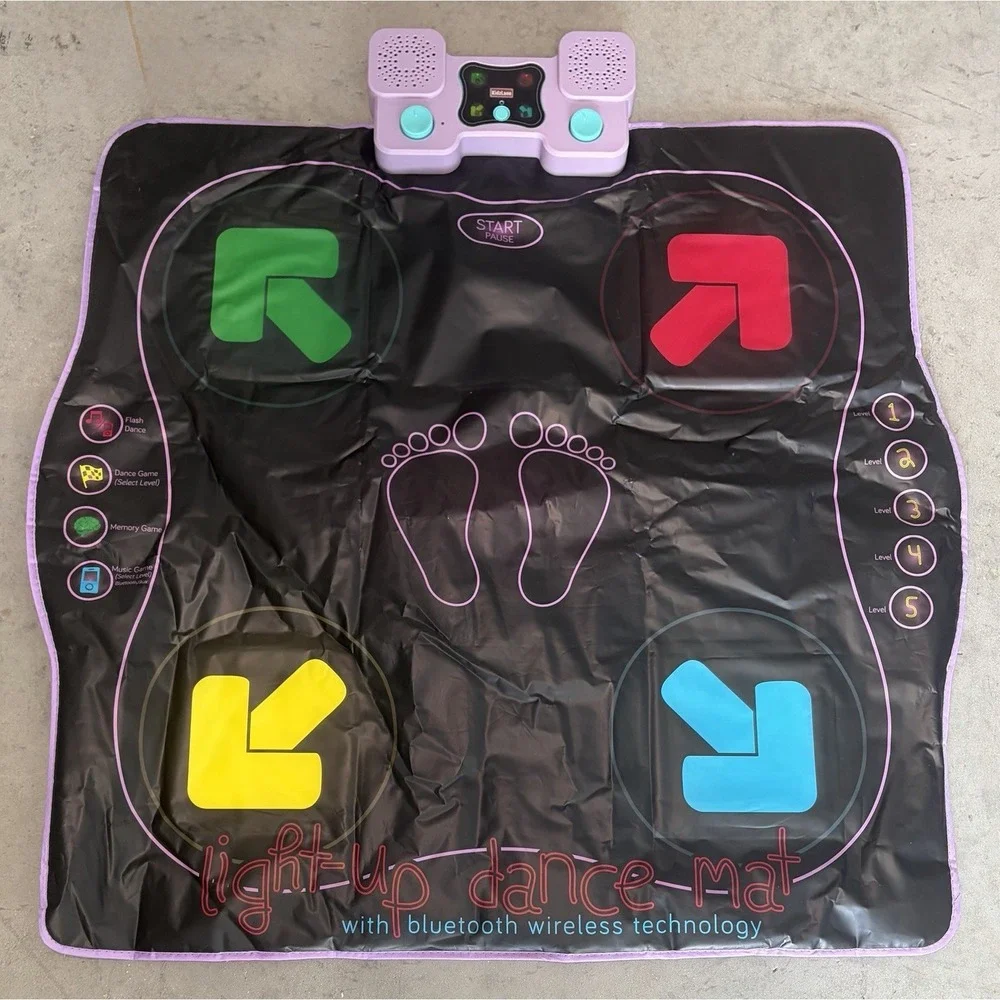 KidzLane Light-Up Dance Mat Bluetooth Wireless Step on Dance Arrows Cordless